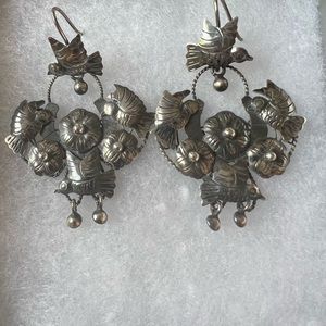 Silver earrings from Mexico, love birds